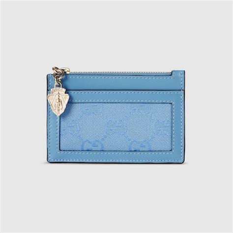 gucci pastel blue card holder|Gucci Luce card case wallet in Blue GG Canvas .